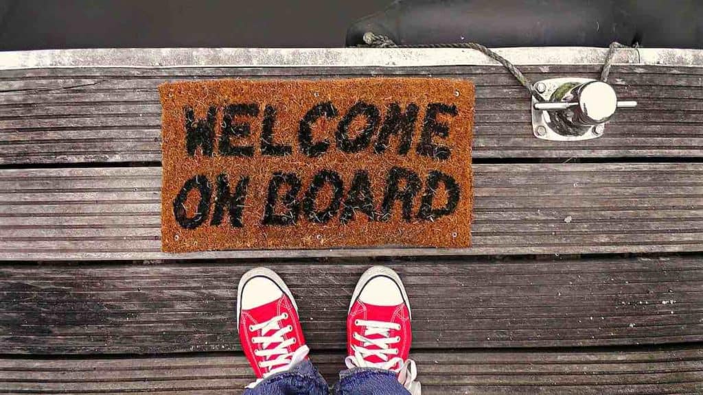 Image: "Welcome on Board" sign - Mendo Insider Tours